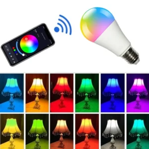 لمبة ذكية PwwQmm LED E27، 15 واط، تحكم عبر تطبيق Tuya بلوتوث 4.0، RGB + CW + WW، عكس الإضاءة، متوافقة مع iOS وأندرويد.